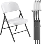 Nazhura 350 Weight Limit Heavy Duty Plastic Folding Chair with Reinfoced Steel Frame for Indoor and Outdoor, Wedding, Party, Restaurant, Meeting Room, Patio and Garden (White, 4 Pack) by NazhuraGoodCompanionAtHome