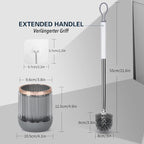 Toilet Bowl Brush and Holder 2 Pack Long Handle Toilet Brush - Image 3