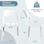 VECELO 4 Pack Stackable Dining Chairs, Plastic Patio Chairs for Indoor Outdoor Use in Kitchen, Poolside, No Assembly, Matte White - Image 2