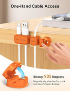 6 Pack Magnetic Cable Clips, Laitver Cord Organizer Holder Strong Adhesive Desk - Image 4