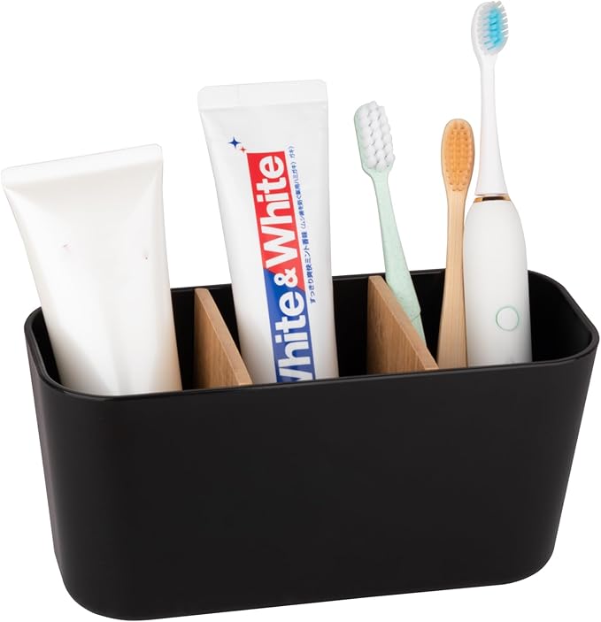 Toothbrush Holders for Bathrooms, Bamboo Tooth Brush Holder by Heagoale