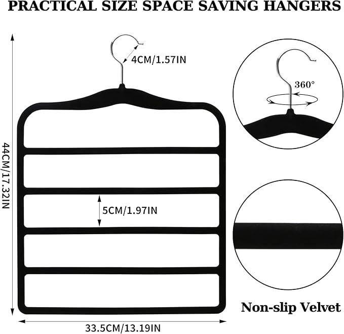 Closet Organizers and Storage, 3 Pack Velvet Pants-Hangers-Space-Saving - Image 5