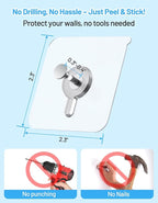 12 Pcs Picture Hangers without Nails, 20 Ibs Load Heavy Duty Self Picture - Image 3
