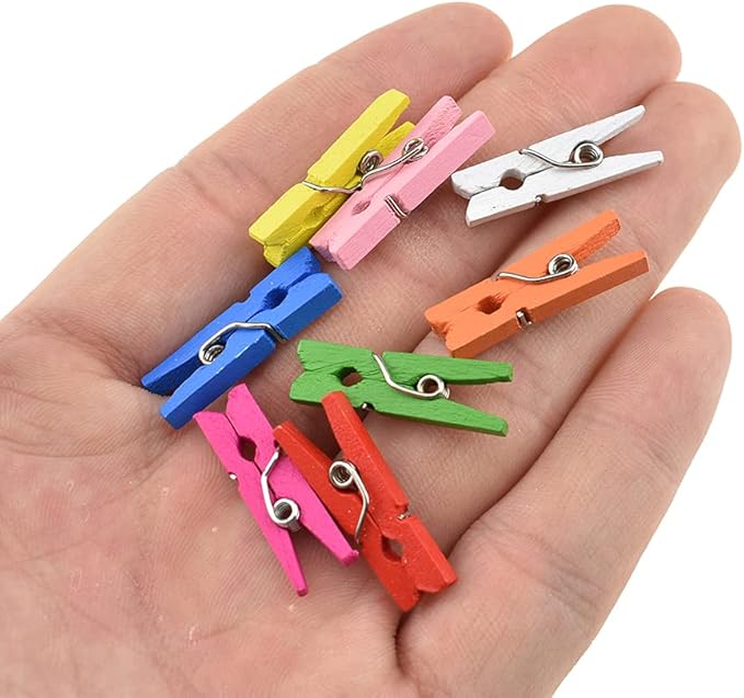 HAHIYO Colorful Wooden Clothes Pins Clothespins Mini Do NOT Fall Apart 1 inches by HAHIYO