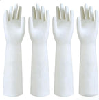 White Nitrile Rubber Gloves Large, Long Sleeve Thickened Reusable, 18inch by JinglikangHomeFurnishingsFla
