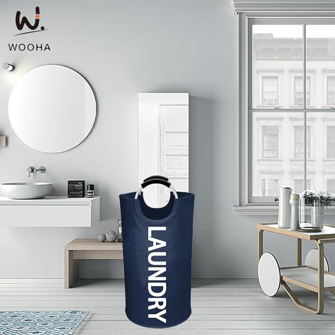 WOOHA 95L Large laundry basket, Collapsible laundry hamper, Tall Clothes - Image 9