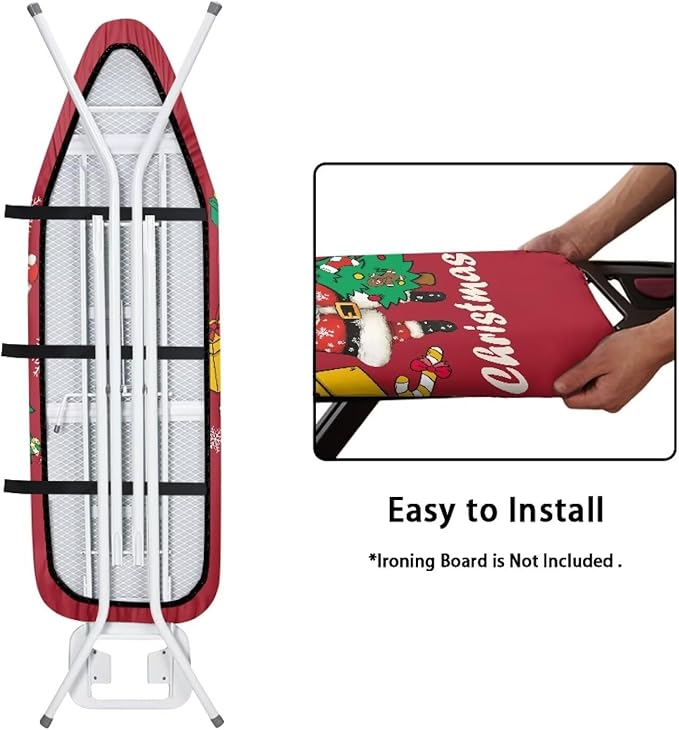 ZDCUSTOM Santa Claus Ironing Board Cover Standard Size 52"x13" Ironing Board - Image 4