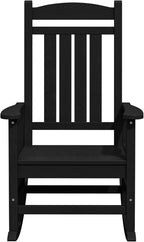 KINGYES Outdoor Rocking Chair Set of 4, High Density Polyethylene Patio Rocking Chairs with 330lbs Support for Adults, Black - Image 10