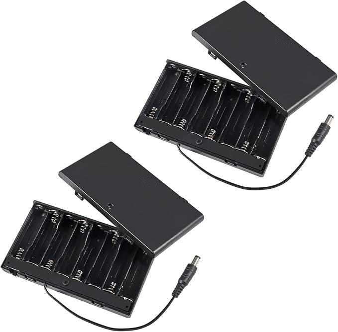 2Pcs 8 Slots AA Battery Holder Case Box 8 x 12V Battery Storage Box Battery by AITIAO