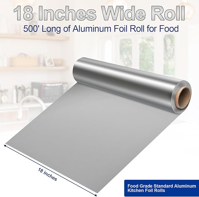 Aluminum Foil Heavy Duty 18 inch Wide, 500 FT Heavy Duty Food Safe Foil Wrap - Image 4