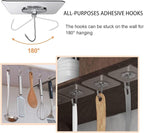 Adove Adhesive Hooks for Hanging, Heavy Duty Wall Hooks 20 Pack, Removable - Image 2