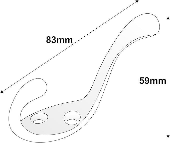 Rok Hardware Heavy Duty Dual Coat Hook, 10 Pack ROKCH101BLK - Image 3