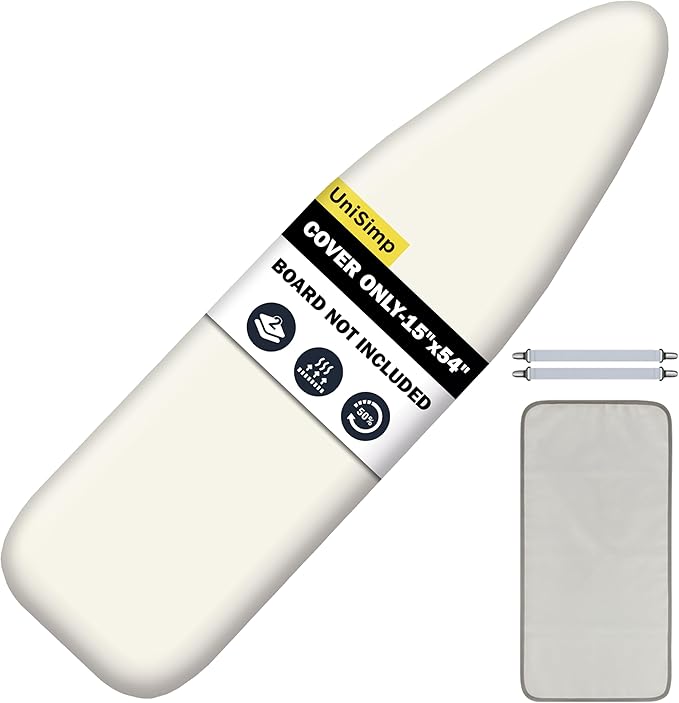 Ironing Board Cover and Pad 15"x54" Extra Thick Natural Cotton, Scorch and - Image 6