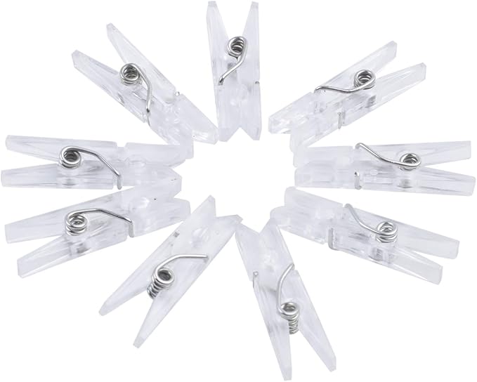 Aylifu Mini Clear Plastic Pegs, 200 Pieces Multi-Functional Mini Transparent - Image 5