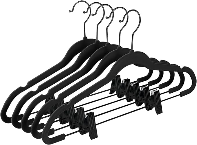 MIZGI Premium All Black Velvet Pants Hangers by MIZGI