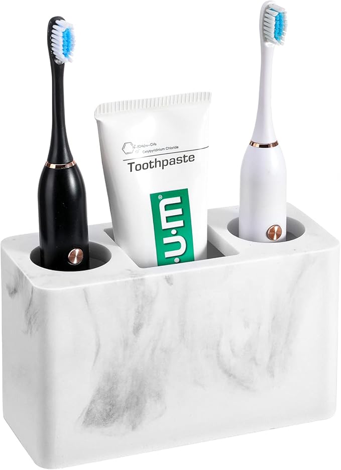 Luxspire Toothbrush Holder, 3 Slots Electric Toothbrush and Toothpaste Holder by Luxspire