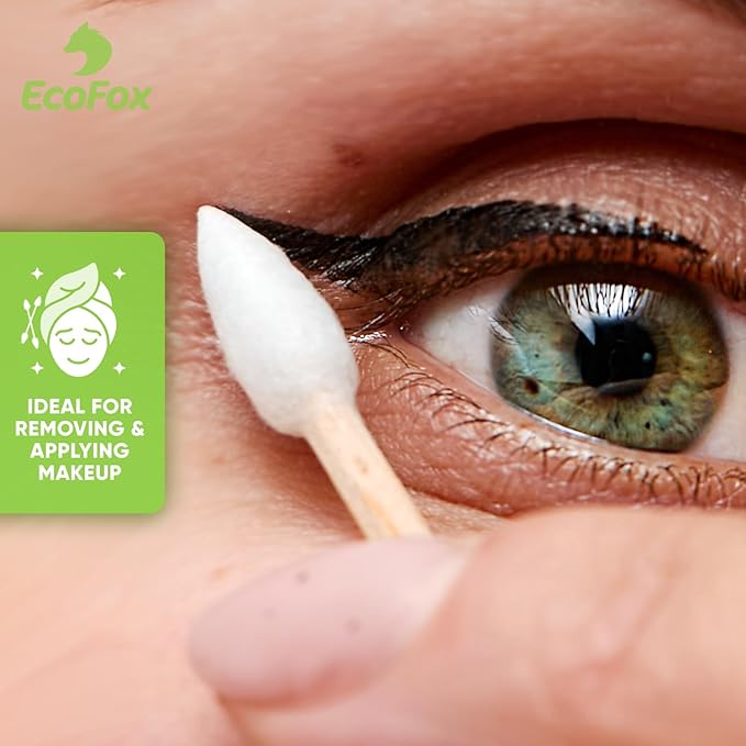 Precision Tip Bamboo Cotton Swabs 500 Count | Eco-Friendly & Pure Cotton Buds | - Image 5