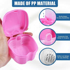 Pink Denture Bath Case Cup Box Holder Storage Container - Image 3