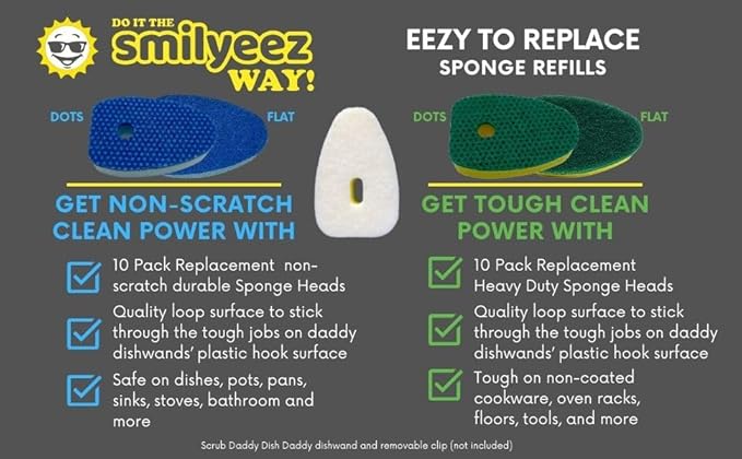 Smilyeez Green Heavy Duty Scrubbing Sponge Refill - Image 7