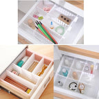 Onerbuy 8pcs Adjustable Grid Drawer Dividers DIY Plastic Closet Separator Tidy - Image 3
