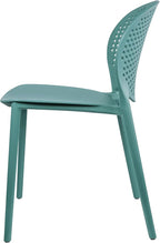 2xhome Set of 2 Patio Dining Chairs | Modern Stackable Outdoor Pool Side Chair | Weather Resistant Plastic for Yard, Porch, Balcony, Kitchen, Teal - Image 9