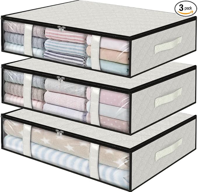 StorageRight Under Bed Storage Bins, Breathable Organizer by StorageRight