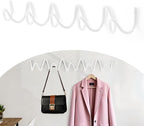 Coat Rack Wall Mount, Creative Wave Wall Hooks 20KG Capacity, Easy Installation by Bumtosc