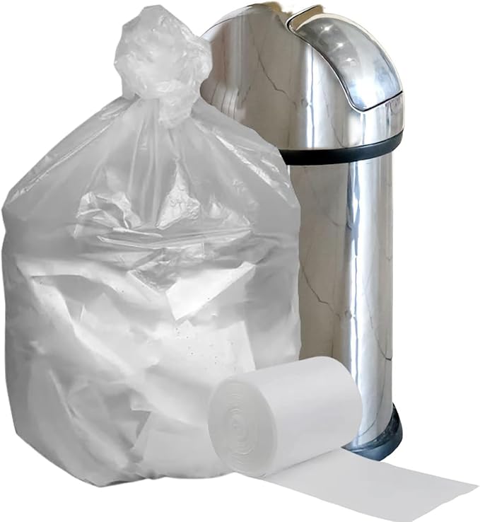Plasticplace W55HDC1 55-60 gallon Trash Bags │ 12 Microns │ Clear High Density by Plasticplace