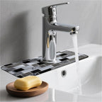 Kitchen Sink Splash Guard，White-black gray tiles Faucet Mat Sink Gadgets-Super - Image 2