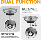 2 Pack - Kitchen Sink Strainer and Stopper Combo Basket Replacement - Image 4