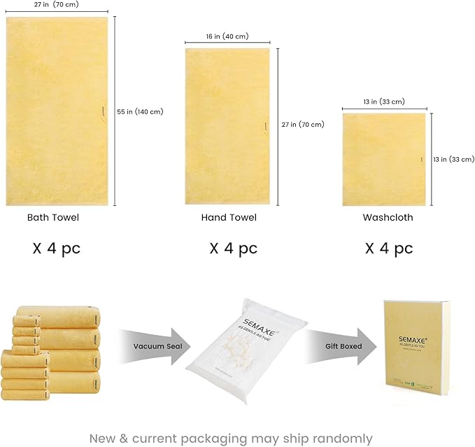 SEMAXE 12-Piece Family Bathroom Towel Set - Image 2