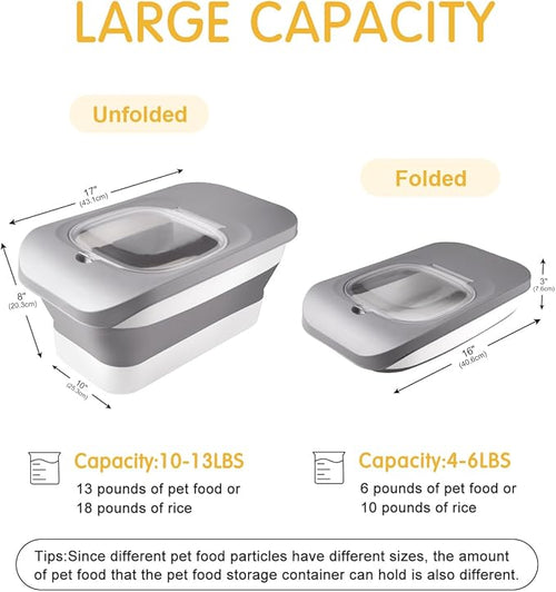 13 Lbs Dog Food Container, Collapsible Dog Food Storage Container - Image 2