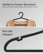 80 Pack Clothes Hangers, Non Slip Plastic Coat Hangers, Space Saving Hangers - Image 4