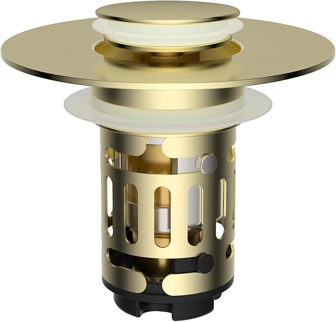 Hibbent Upgraded 3 in 1 Bathroom Sink Drain Strainer, Universal Pop Up Stopper by Hibbent