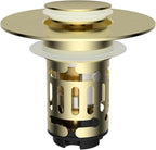 Hibbent Upgraded 3 in 1 Bathroom Sink Drain Strainer, Universal Pop Up Stopper by Hibbent