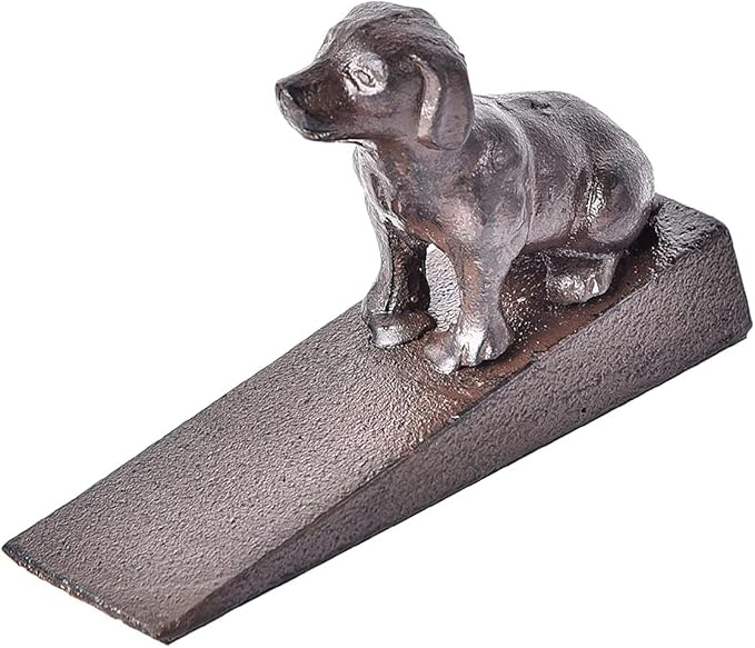 Sungmor Heavy Duty Cast Iron Dog Door Stops | Decorative Cute Animal Statue - Image 3