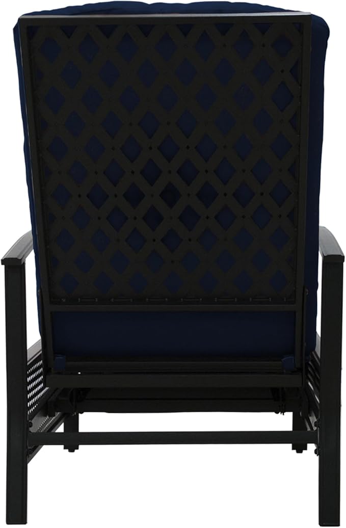 Kozyard Adjustable Outdoor Reclining Lounge Chair, Cushioned Patio Chaise Lounge with Extendable Metal Frame for Sunbathing, Reading & Relaxing – Comfortable Outdoor Recliner(Navy Blue) - Image 8