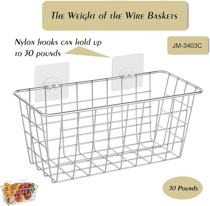 2 Pack Hanging Storage Basket, Bathroom Basket, Household Goods, - Image 8