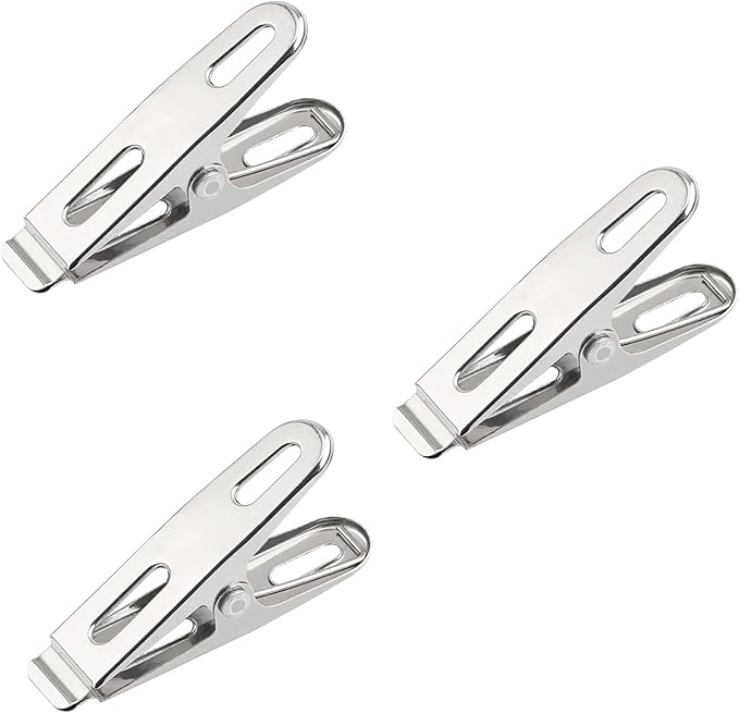 30PCS Windproof Fixed Spring Clips Set 2 Inch Stainless Steel Clothes Peg Metal - Image 4