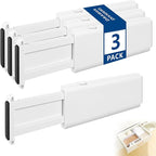 Drawer Dividers Dresser Drawer Organizer 3 Pack Adjustable Kitchen Drawers by NUOOO