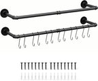 OROPY Industrial Pipe Clothes Rack Wall Mounted Set of 2, 38.4 inches Heavy - Image 9