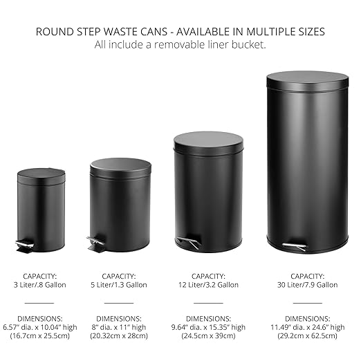 mDesign Pedal Bin — Metal Waste Bin - Image 7