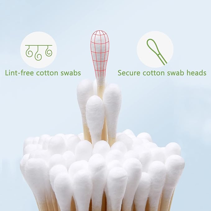 Round Tip Cotton Swabs, 6-Inch Bamboo Sticks, - Image 5