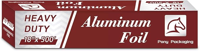 Aluminum Foil Heavy Duty 18 inch Wide, 500 FT Heavy Duty Food Safe Foil Wrap by PonyPackaging
