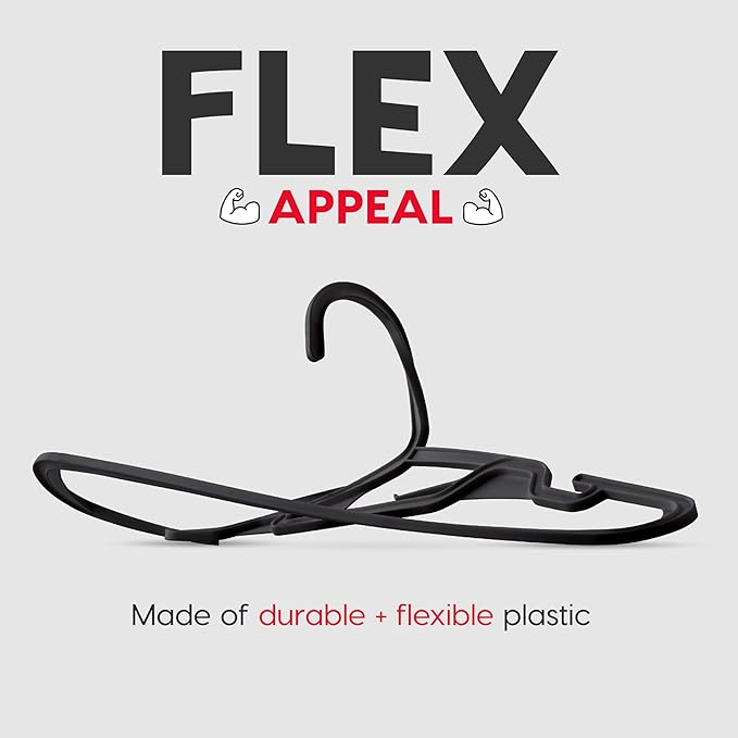 IRIS USA Lightweight Flexible Hangers 50 Pack, Made in USA, Plastic Clothes - Image 6