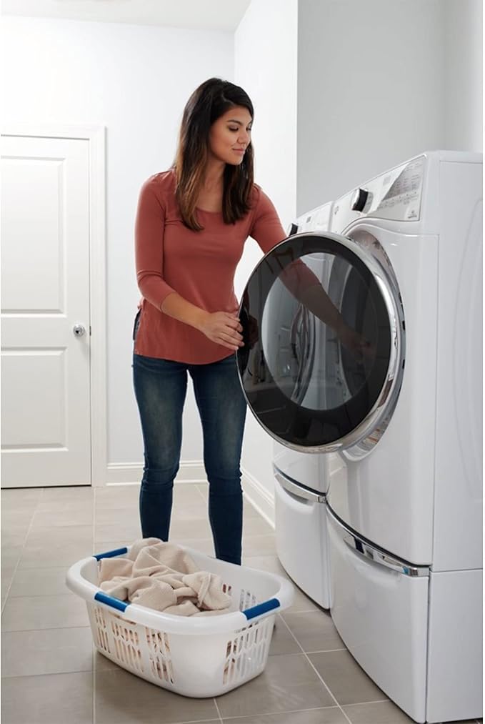 Rubbermaid Laundry Basket XL Hip-Hugger Basket 2.1-Bushel White Laundry - Image 8