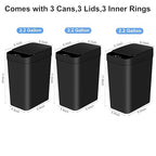 Bathroom Automatic Trash Can 3 Pack 2.2 Gallon Motion Sensor Touchless Small - Image 4