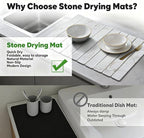 Stone Drying Mat for Kitchen Counter, Quick Diatomaceous Earth Mats for Dishes - Image 3