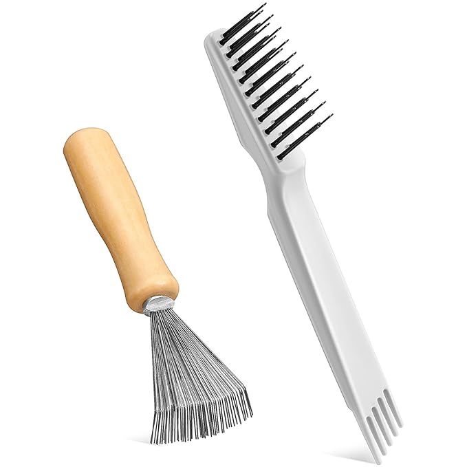 Boao 2 Pieces Hair Brush Cleaning Tool Comb Cleaner Brush Mini Comb Cleaning by Boao