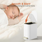 Small Bathroom Trash Can with Lid Soft Close, 5L / 1.3 Gallon Slim Garbage Can - Image 4